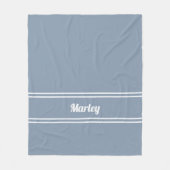 Moderne Stof Blauwe Naam Monogram Fleece Deken (Voorkant)