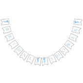 Moderne Stof Blauwe Strik Bruidsdouche Slinger Vla Vlaggetjes (Alle)