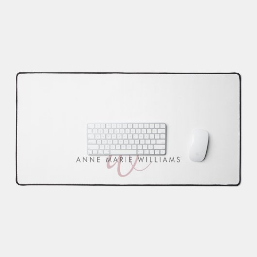 Moderne Stof Lilac Script Monogram Bureaumat (Keyboard & Muis)
