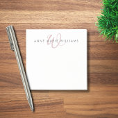Moderne Stof Lilac Script Monogram Post-it® Notes
