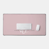 Moderne Stof Lilac Witte Script Monogram Bureaumat (Keyboard & Muis)