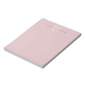 Moderne Stof Lilac Witte Script Monogram Notitieblok (Linkerzijde)