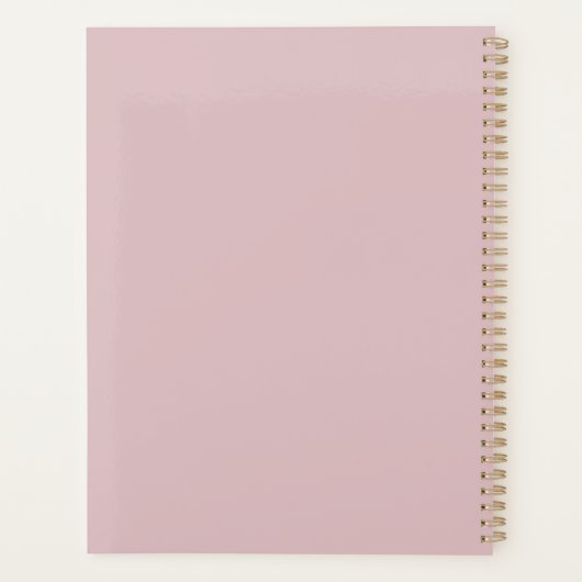 Moderne Stof Lilac Witte Script Monogram Planner (Achterkant)