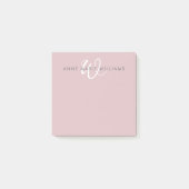 Moderne Stof Lilac Witte Script Monogram Post-it® Notes (Voorkant)