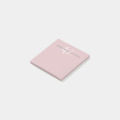 Moderne Stof Lilac Witte Script Monogram Post-it® Notes (Schuin)