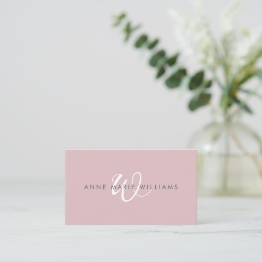 Moderne Stof Lilac Witte Script Monogram QR Code Visitekaartje (Staand voorkant)