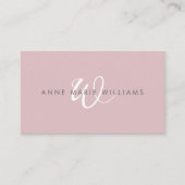 Moderne Stof Lilac Witte Script Monogram QR Code Visitekaartje (Voorkant)