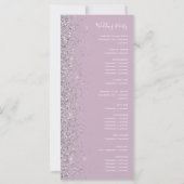 Moderne Stof Lilac Zilveren Glitter Bruiloft (Achterkant)