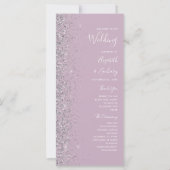 Moderne Stof Lilac Zilveren Glitter Bruiloft (Voorkant)