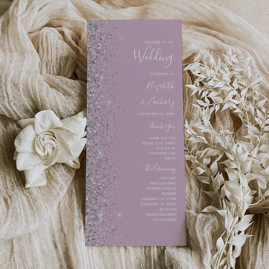 Moderne Stof Lilac Zilveren Glitter Bruiloft