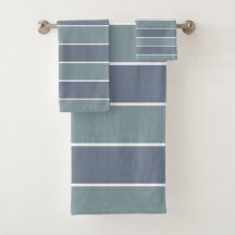 Moderne Stof met Blauwe en Groene Strepen