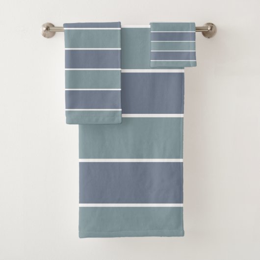 Moderne Stof met Blauwe en Groene Strepen Bad Handdoek (Insitu)