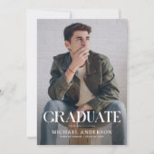 Moderne Stof Overlay Foto Afstuderen Kaart (Voorkant)