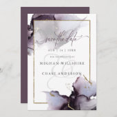 Moderne Stof Plum Wine Abstracte Waterverf (Voorkant / Achterkant)