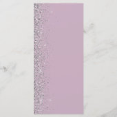 Moderne Stof Purple Lila Zilveren Glitter Bruiloft Menu (Achterkant)