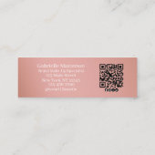 Moderne Stof Roos Botanische Foto Script QR Code Contactkaartje (Achterkant)