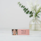 Moderne Stof Roos Botanische Foto Script QR Code Contactkaartje (Staand voorkant)