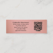 Moderne Stof Roos Botanische Foto Script QR Code Contactkaartje (Achterkant)
