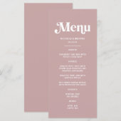 Moderne Stof Roze Bruiloft Menu (Voorkant / Achterkant)