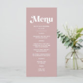Moderne Stof Roze Bruiloft Menu (Staand voorkant)