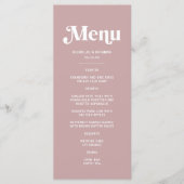 Moderne Stof Roze Bruiloft Menu (Voorkant)