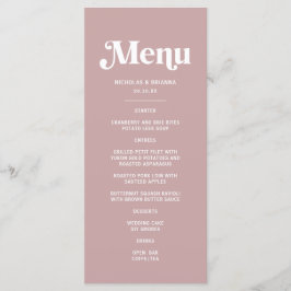 Moderne Stof Roze Bruiloft Menu