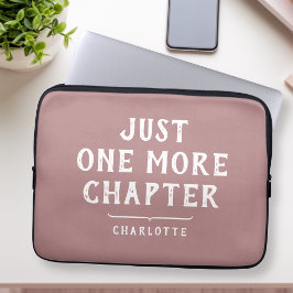 Moderne Stof Roze Grappige Boek Liefhebber Spreuk Laptop Sleeve