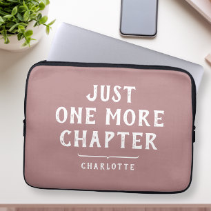 Moderne Stof Roze Grappige Boek Liefhebber Spreuk Laptop Sleeve