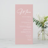 Moderne Stof Roze Huwelijk Menu (Staand voorkant)