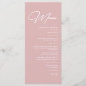 Moderne Stof Roze Huwelijk Menu (Voorkant)