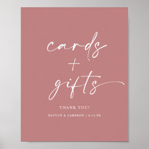 Moderne Stof Roze Huwelijkskaarten & Cadeaus Bord Poster