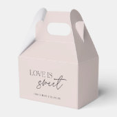 Moderne Stof Roze Liefde is Zoet Bruiloft Bedankdoosjes (Voorkant Zijde)