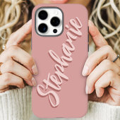 Moderne Stof Roze Minimalistisch Script Naam Case-Mate iPhone Case