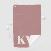 Moderne Stof Roze Monogram Eerste Letters Geperson Golfhanddoek (Insitu)