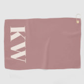 Moderne Stof Roze Monogram Eerste Letters Geperson Golfhanddoek (Horizontaal)