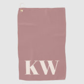 Moderne Stof Roze Monogram Eerste Letters Geperson Golfhanddoek (Voorkant)
