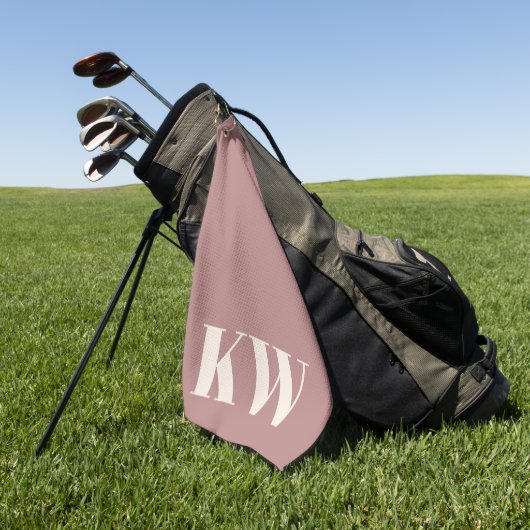 Moderne Stof Roze Monogram Eerste Letters Geperson Golfhanddoek (Groen)