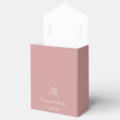 Moderne Stof Roze Monogram Huwelijk Bedankt Bedankdoosjes (Geopend)