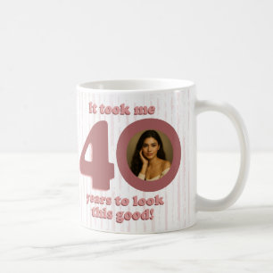 Moderne Stof Roze Prachtig 40e Verjaardag Vrouwen Koffiemok