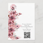 Moderne Stof Roze Roze Trouwdag Informatiekaartje (Achterkant)