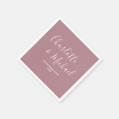 Moderne Stof Roze Script Minimalistische Trouw Servet (Hoek)