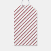 Moderne Stof Roze Strepen Prettig Kerstfeest Cadeaulabel (Achterkant)