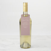 Moderne Stof Roze Trouw Wijn Flessenhanger (Op fles)
