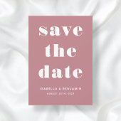 Moderne Stof Roze Typografie Trouwen Save The Date