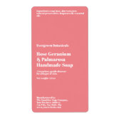 Moderne Stof Roze Zeep Verpakkingslabel Etiket (Voorkant)