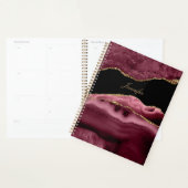 Moderne Stof Roze Zwart & Goud Agaat Persoonlijk Planner (Display)