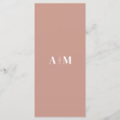 Moderne Stofachtige Mauve Elegante Trouw Menu (Achterkant)