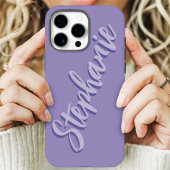 Moderne Stofachtige Paarse Minimaal Script Naam Case-Mate iPhone Case