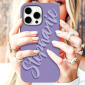 Moderne Stofachtige Paarse Minimaal Script Naam Case-Mate iPhone Case