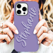 Moderne Stofachtige Paarse Minimaal Script Naam Case-Mate iPhone Case